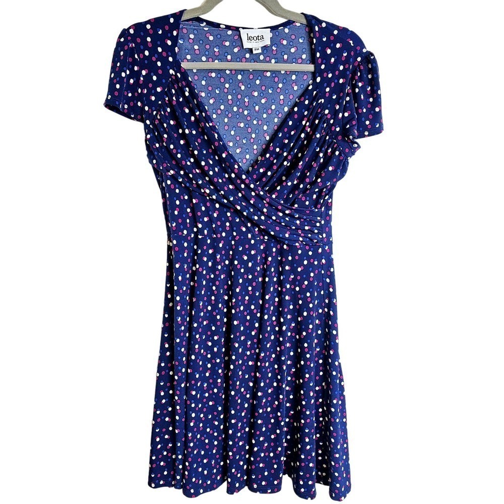 Leota NY made in USA.‎ Fit flare. Polka-dot PM dress